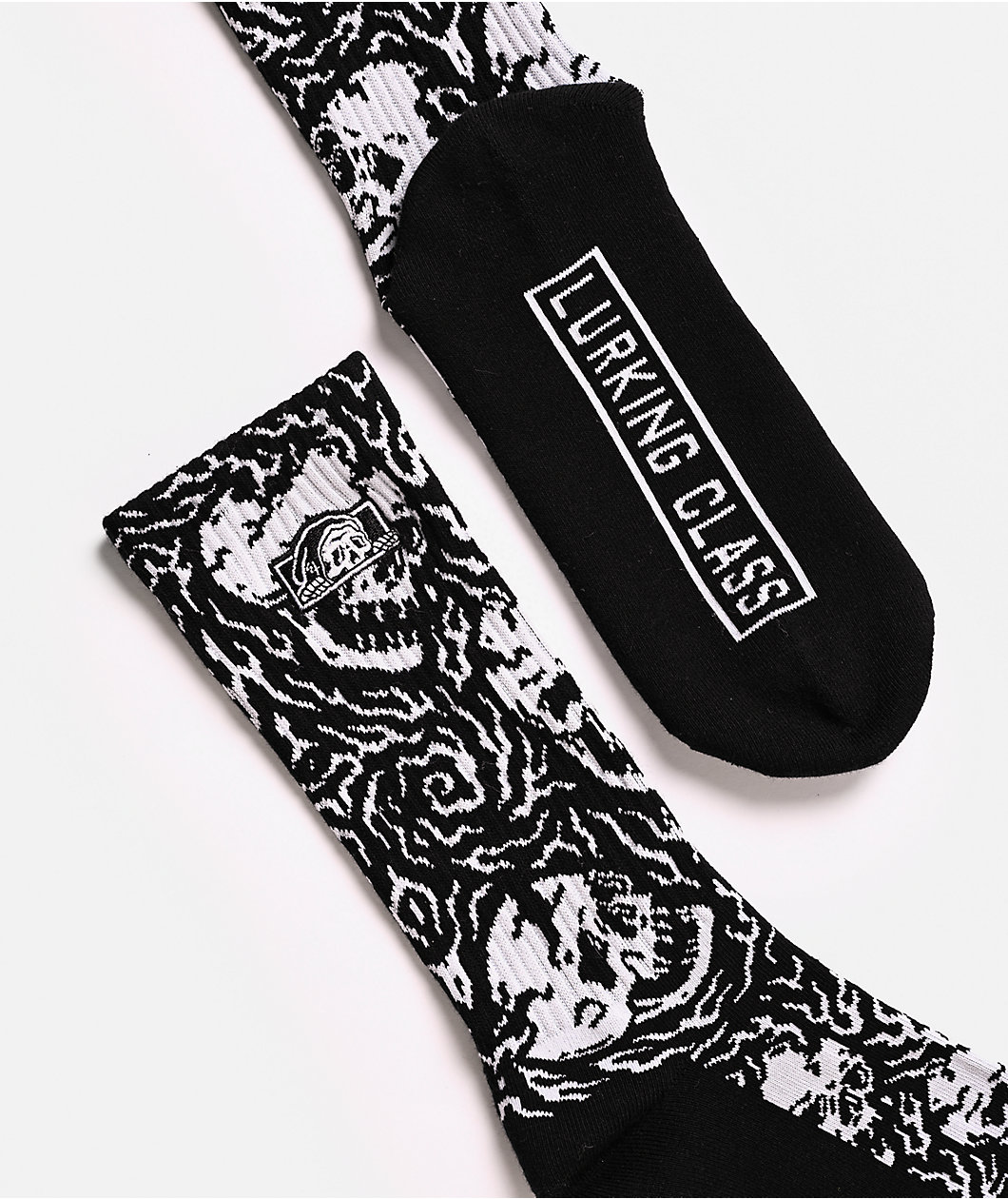 Lurking Class by Sketchy Tank Burning Soul Black Crew Socks