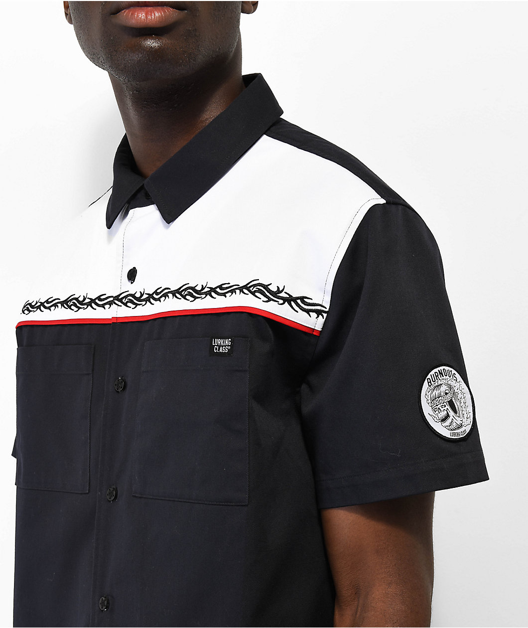 Lurking Class by Sketchy Tank Burnout Black Work Shirt