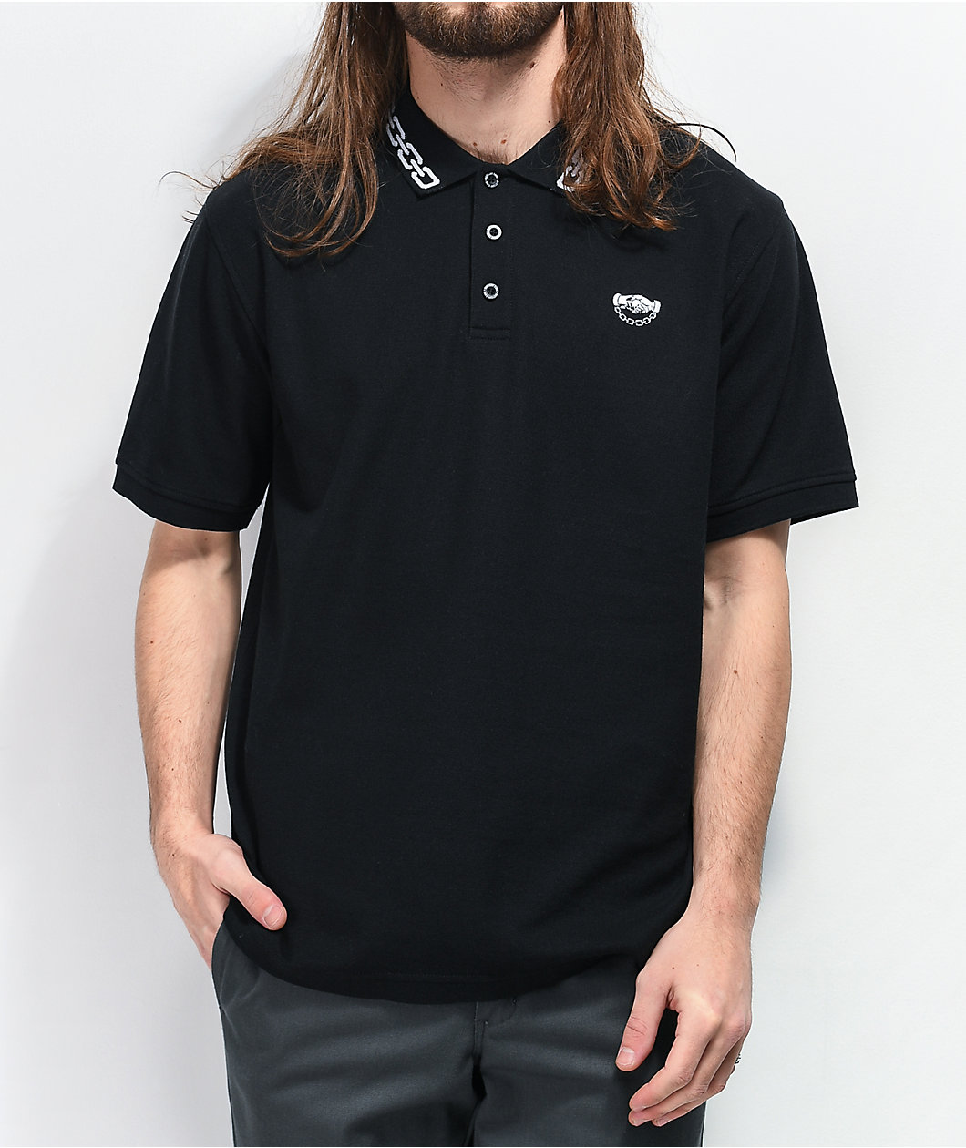Lurking Class by Sketchy Tank Chains Black Polo Shirt