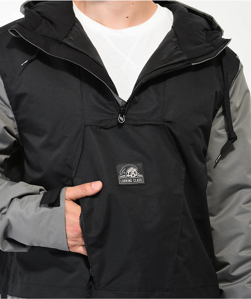 Lurking Class by Sketchy Tank Coffin Black & Grey Anorak Snowboard Jacket 2023