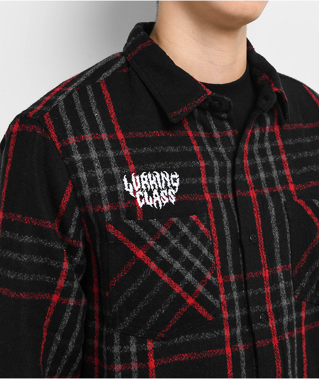 Lurking Class by Sketchy Tank Cracked Red Flannel Shirt