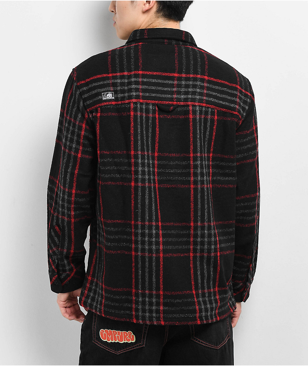 Lurking Class by Sketchy Tank Cracked Red Flannel Shirt