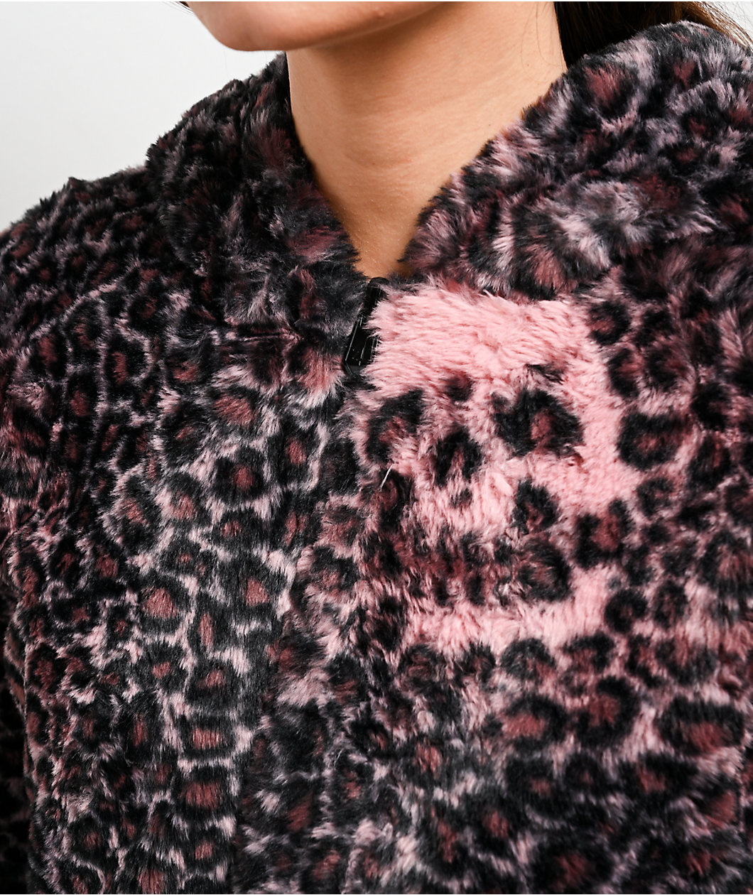 Lurking Class by Sketchy Tank Death Leopard Black & Pink Faux Fur