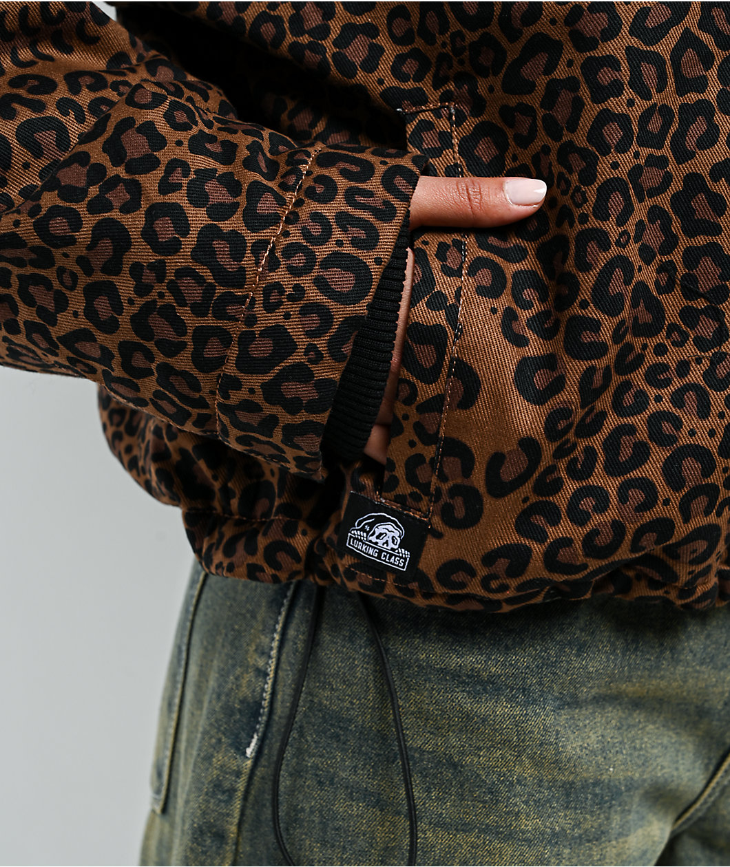 Lurking Class by Sketchy Tank Death Leopard Brown Hooded Canvas Jacket