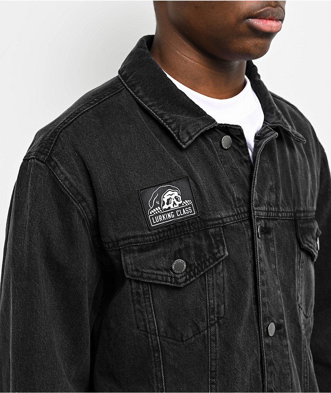 Lurking Class by Sketchy Tank Disconnect Black Denim Jacket