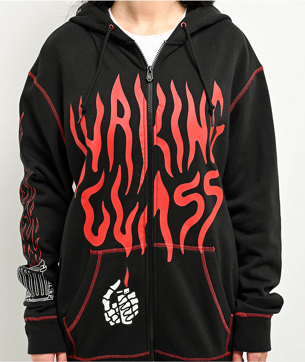 Lurking Class by Sketchy Tank Dumpster Fire Black Zip Hoodie