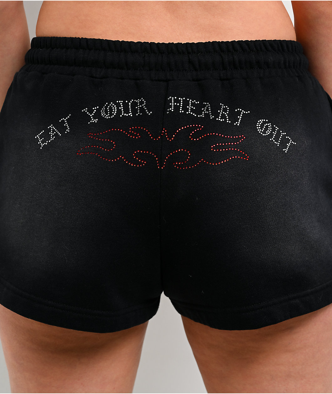 Lurking Class by Sketchy Tank Eat Your Heart Out Black Wash Micro Shorts