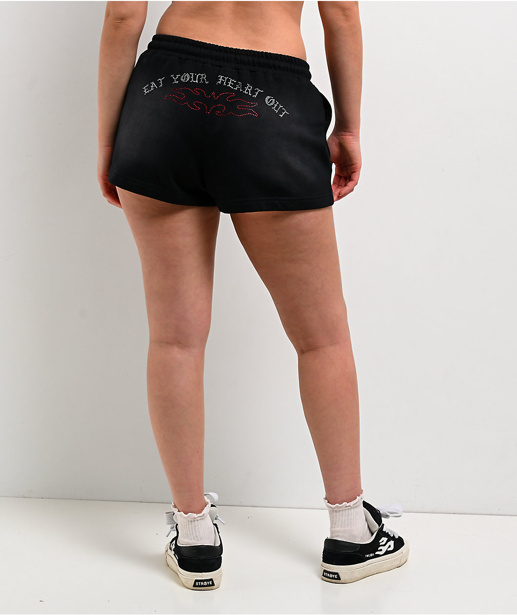 Lurking Class by Sketchy Tank Eat Your Heart Out Black Wash Micro Shorts