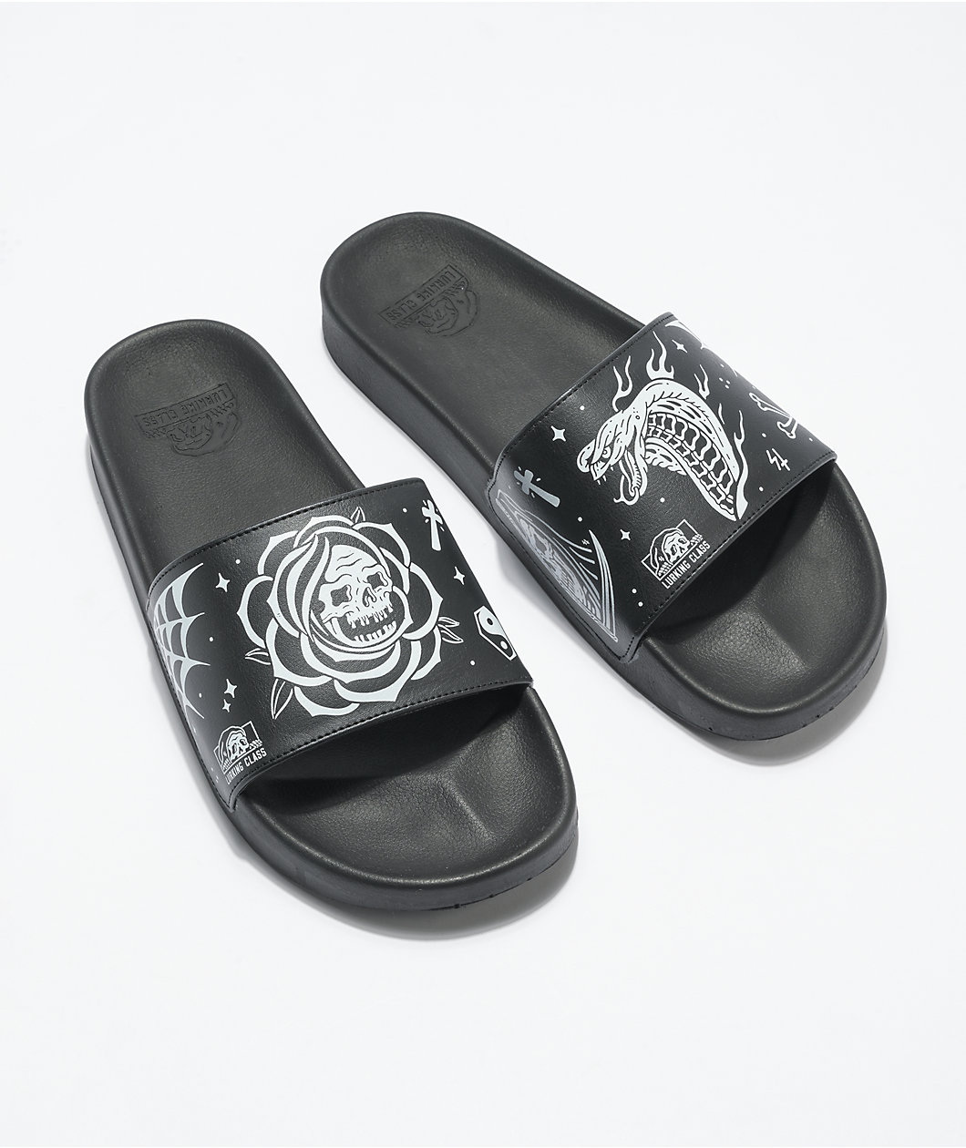 Lurking Class by Sketchy Tank Flash Black & White Slide Sandals