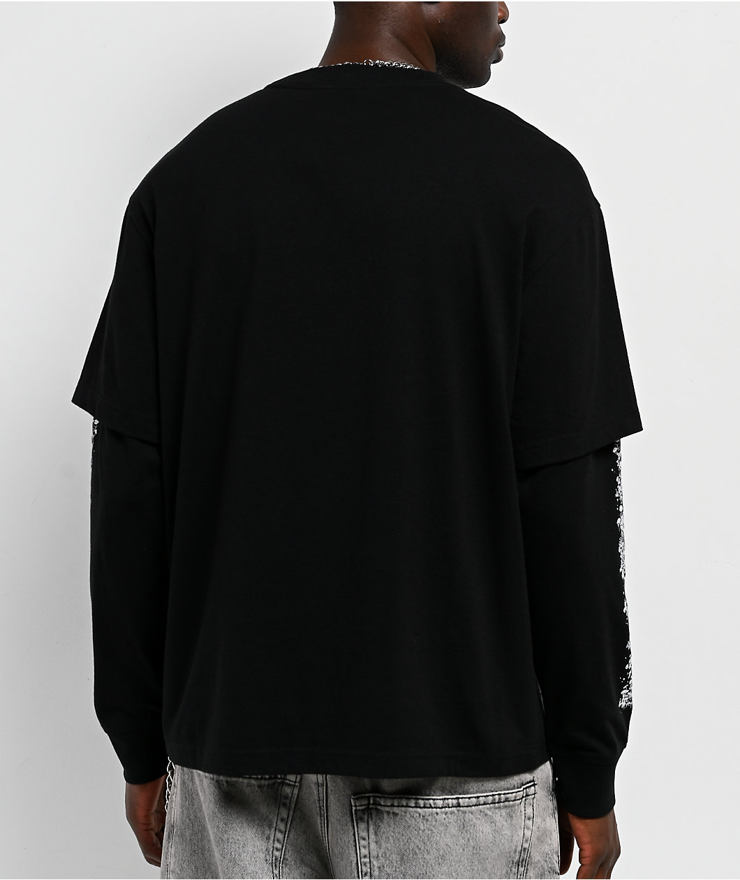 Lurking Class by Sketchy Tank Funguy Black 2fer Long Sleeve T-Shirt