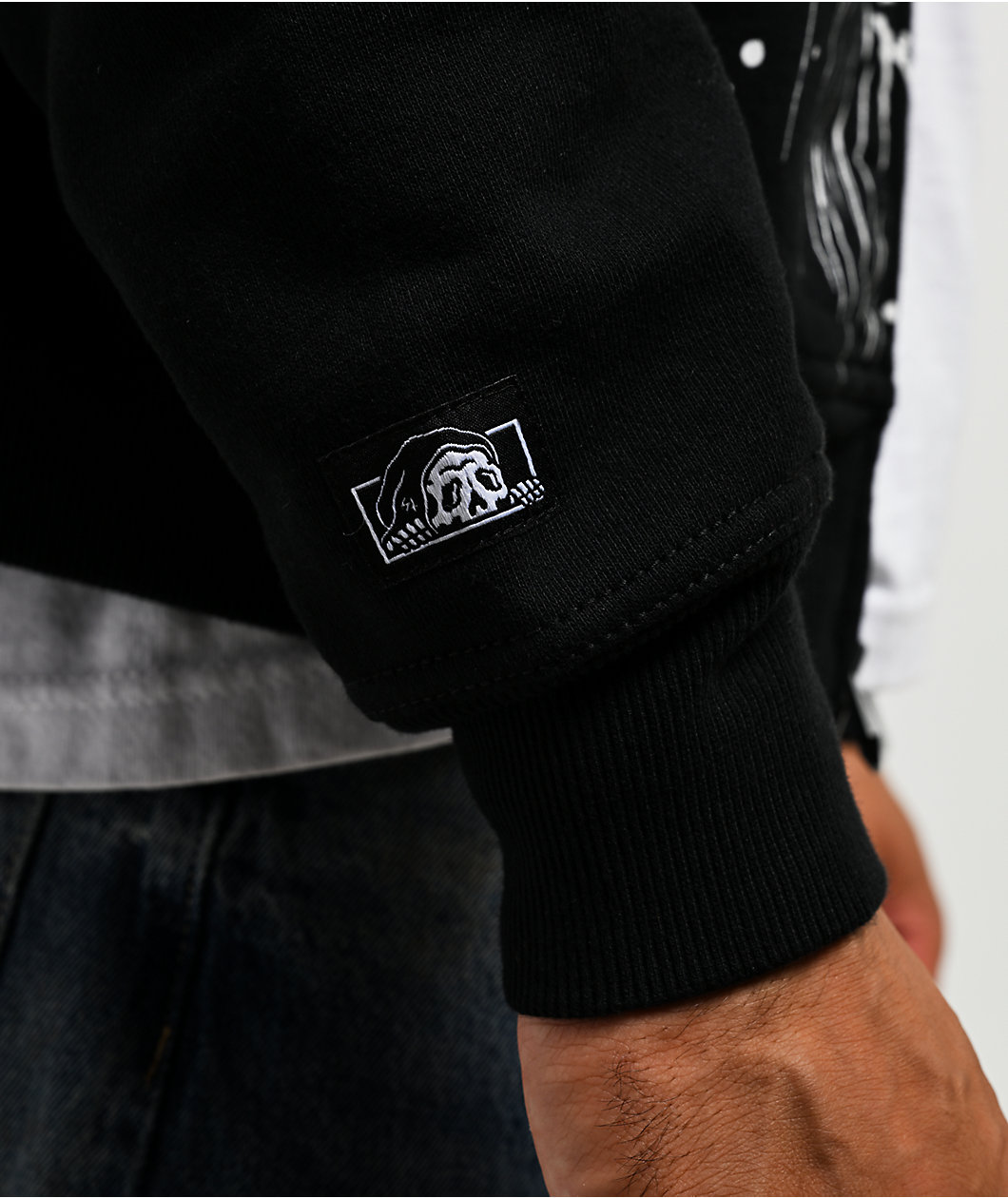 Lurking Class by Sketchy Tank Funguy Black Zip Hoodie