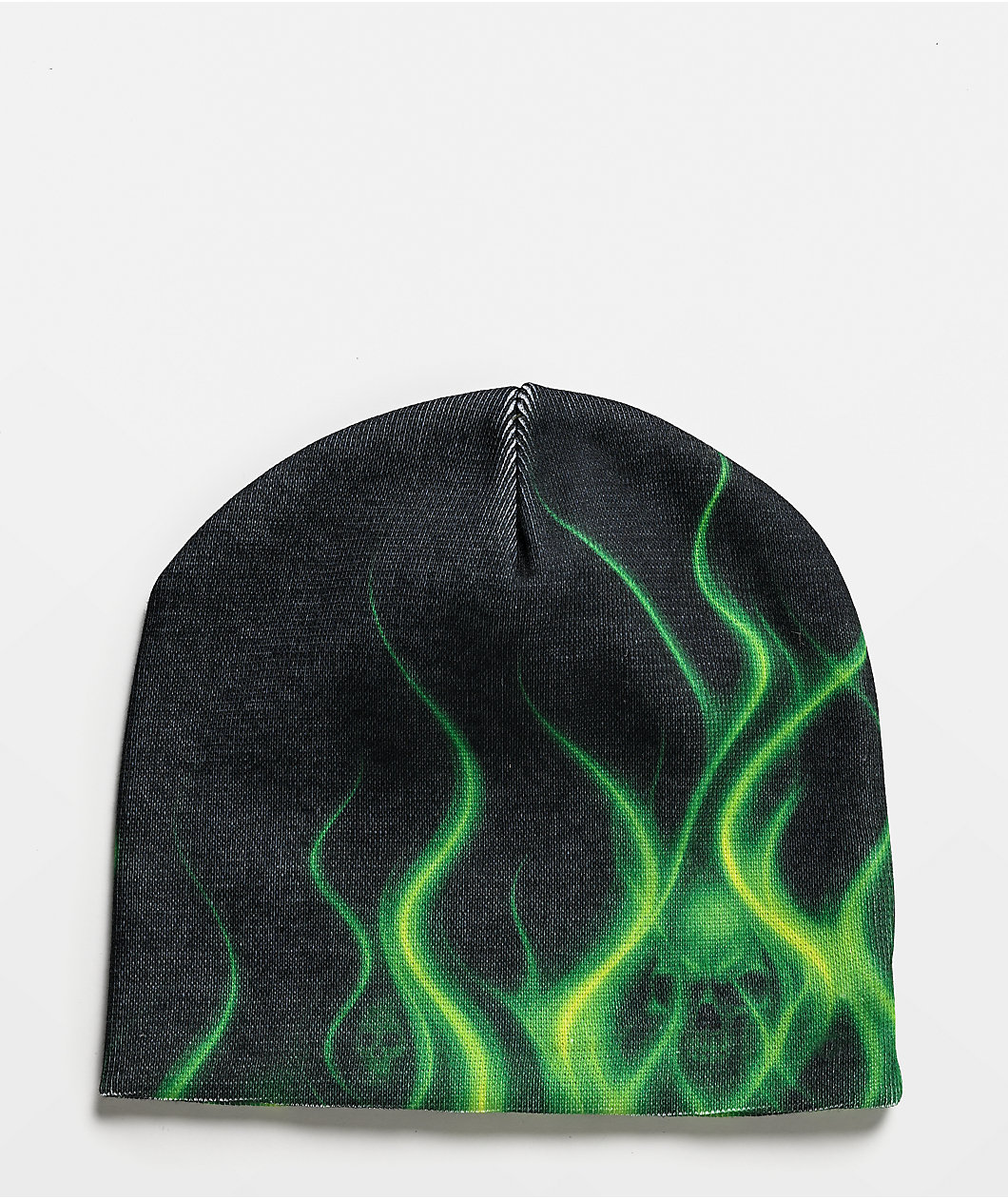 Lurking Class by Sketchy Tank Ghost Rider Black & Green Skully Beanie