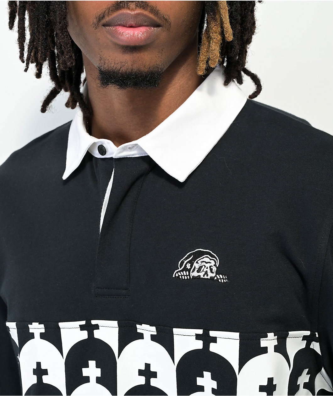 Lurking Class by Sketchy Tank Graves Black Rugby Shirt