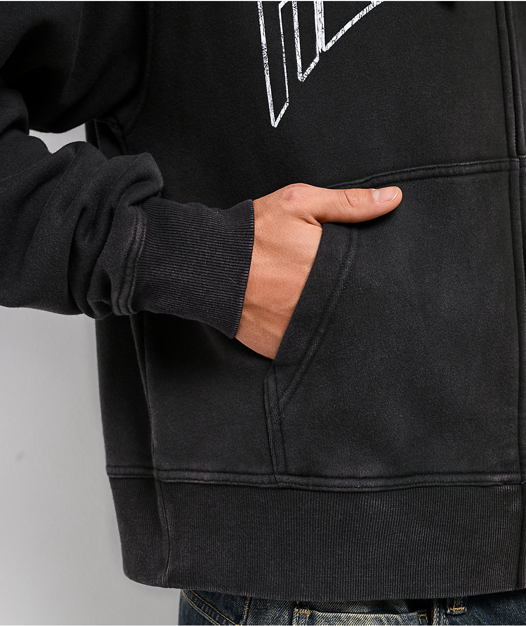 Lurking Class by Sketchy Tank Head Case Black Wash Zip Hoodie