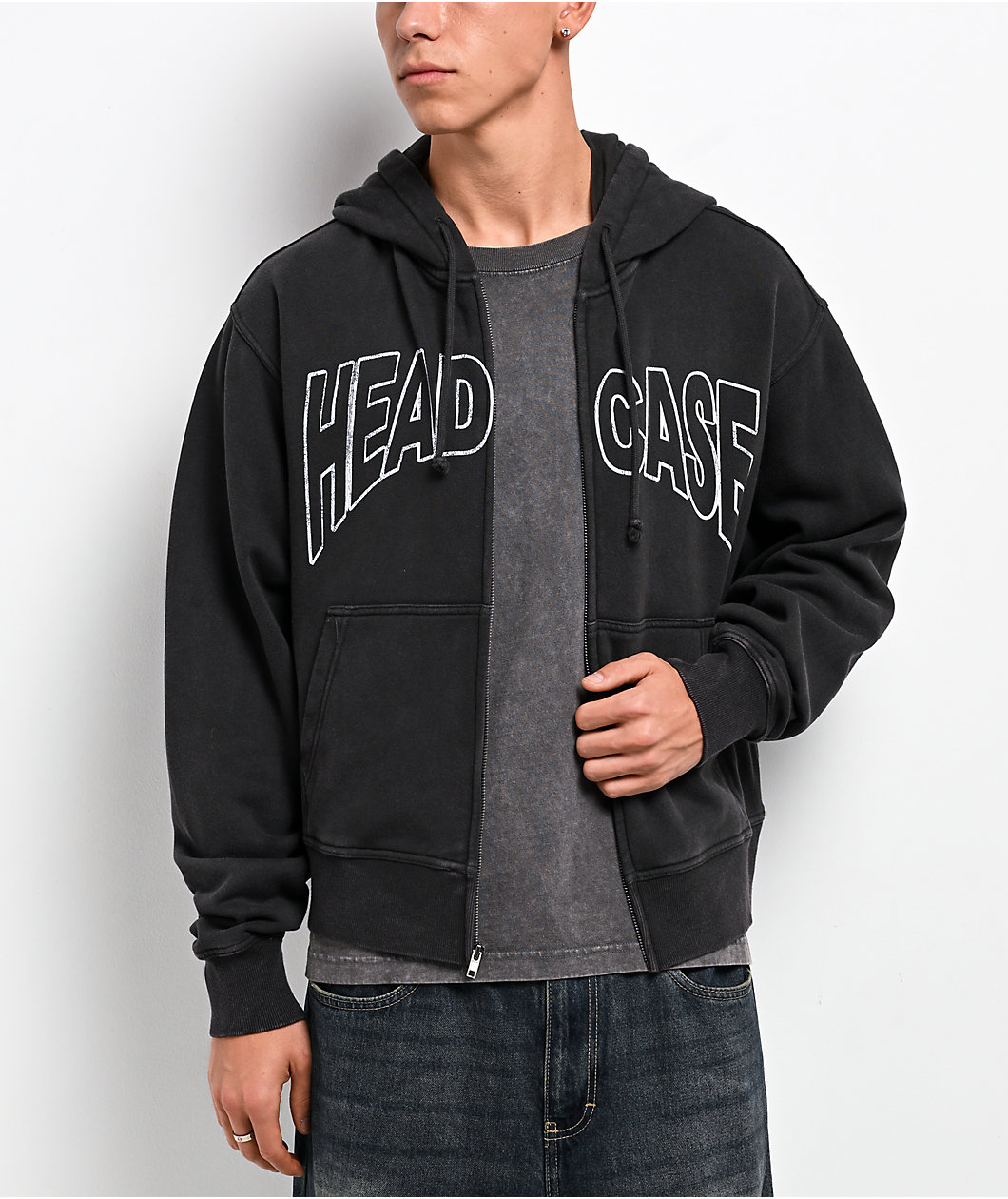 Lurking Class by Sketchy Tank Head Case Black Wash Zip Hoodie