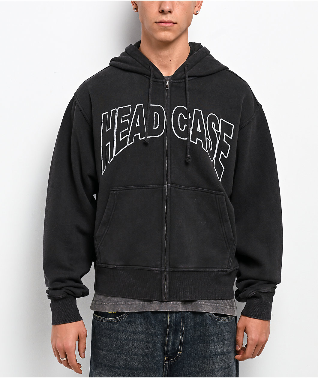 Lurking Class by Sketchy Tank Head Case Black Wash Zip Hoodie