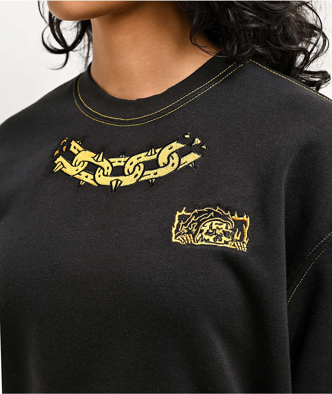 Lurking Class by Sketchy Tank Hotbox Flash Black Crewneck Sweatshirt