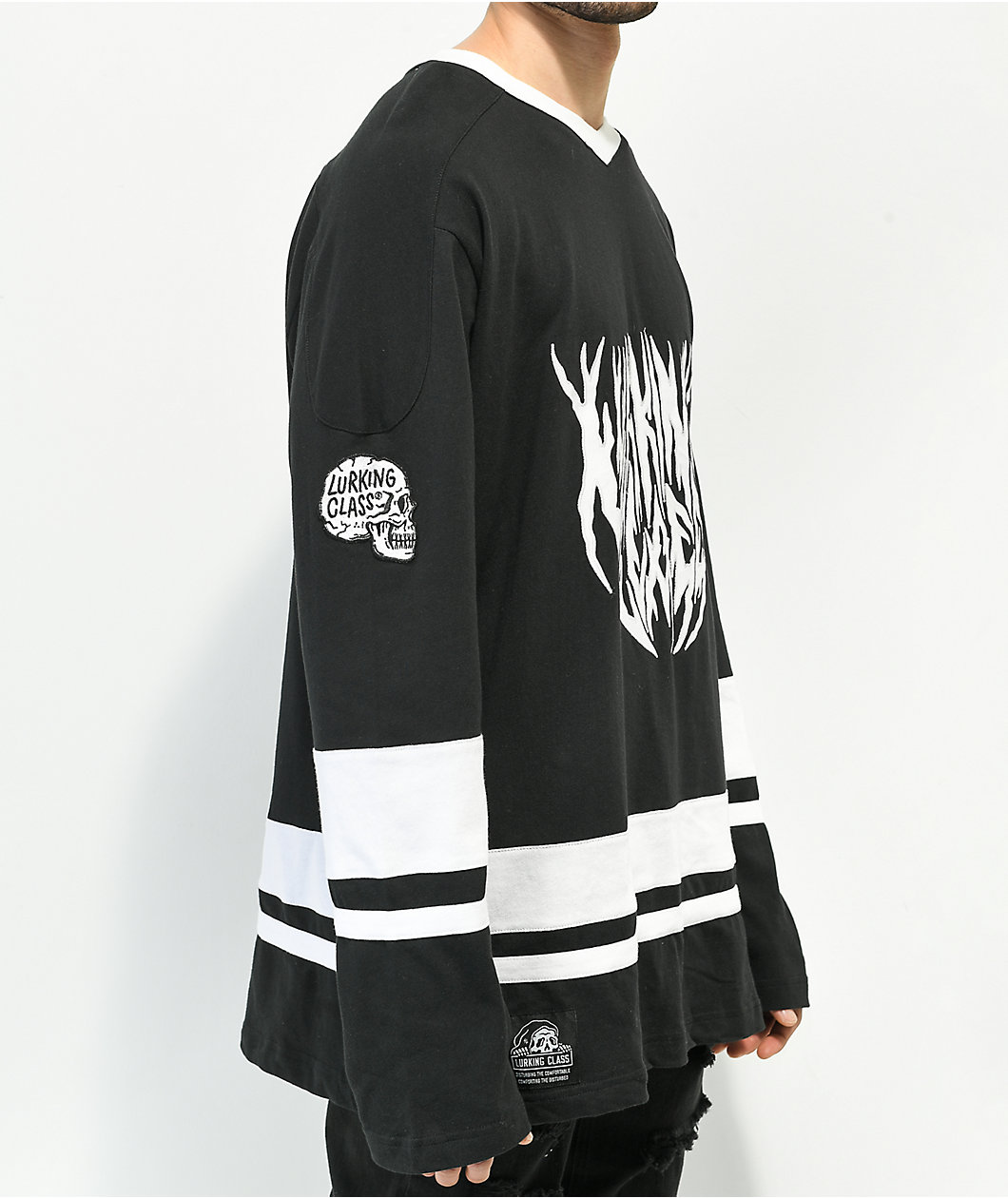 Lurking Class by Sketchy Tank Lurker Black Hockey Jersey
