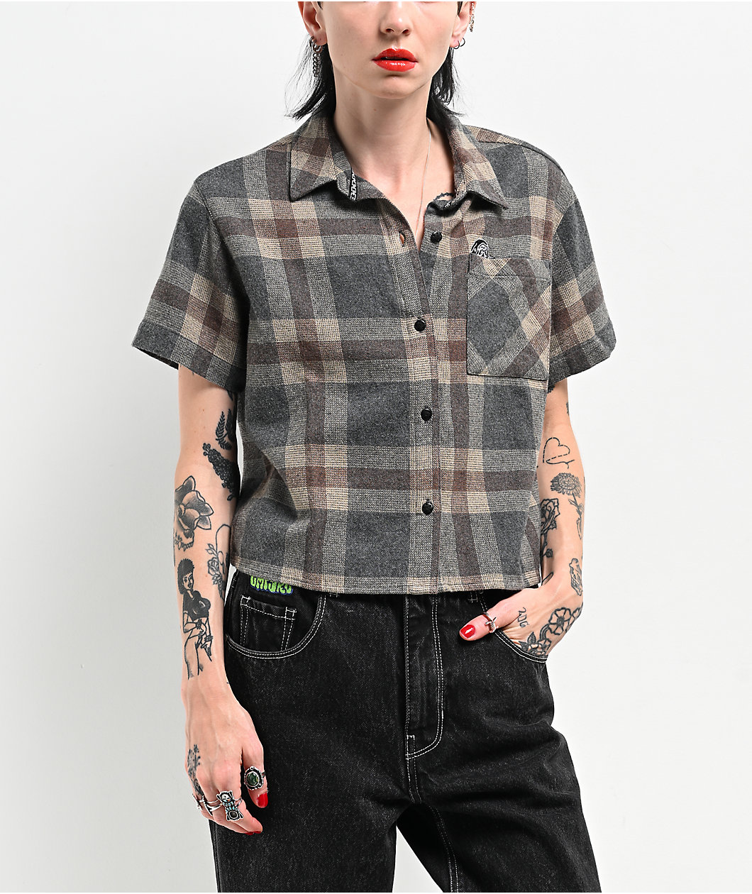 Lurking Class by Sketchy Tank Lurker Grey Flannel Shirt