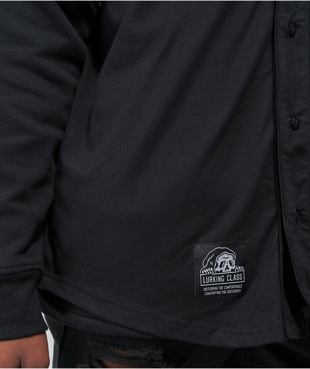 Lurking Class by Sketchy Tank Lurker Layered Black Baseball Hoodie