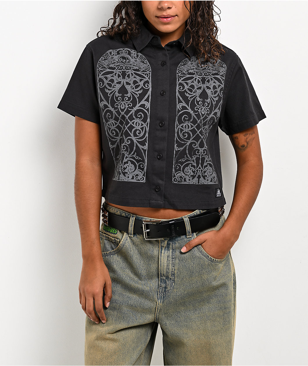 Lurking Class by Sketchy Tank Memento Mori Grey Work Shirt