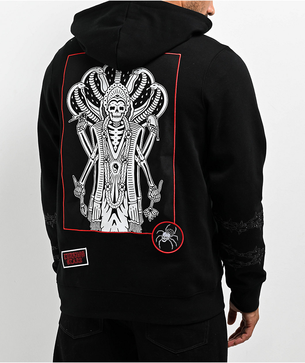 Lurking Class by Sketchy Tank Moons Black Zip Hoodie