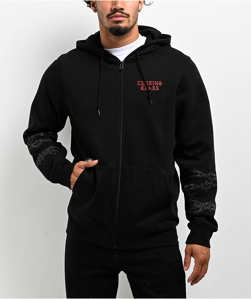 Lurking Class by Sketchy Tank Moons Black Zip Hoodie