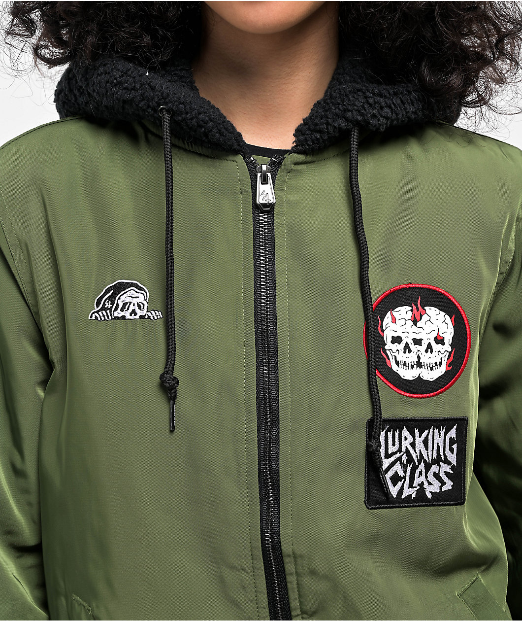 Lurking Class by Sketchy Tank No Masters Olive Green Bomber Jacket