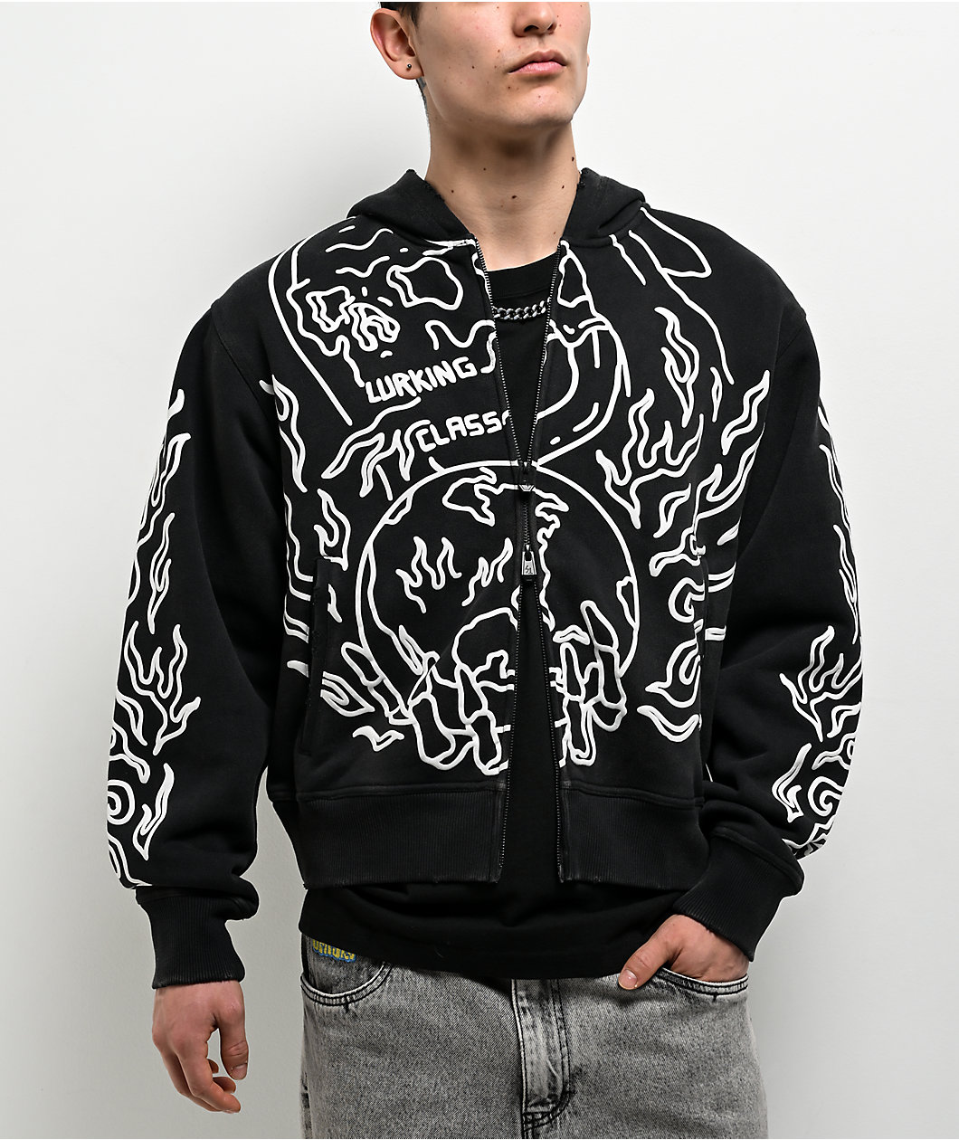 Lurking Class by Sketchy Tank Out Of Order Charcoal Wash Zip Hoodie