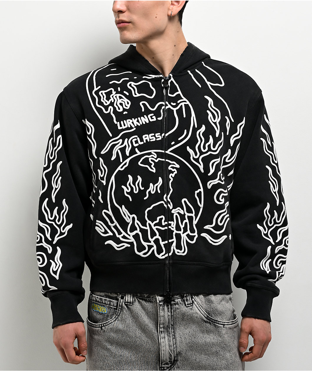 Lurking Class by Sketchy Tank Out Of Order Charcoal Wash Zip Hoodie
