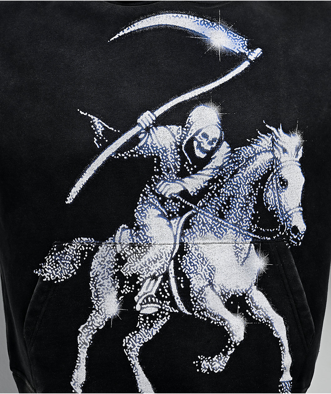 Lurking Class by Sketchy Tank Pale Horse Black Wash Crop Hoodie