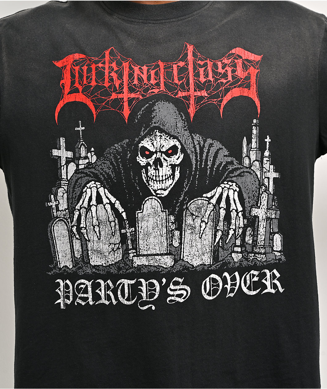 Lurking Class by Sketchy Tank Party's Over Black Wash T-Shirt
