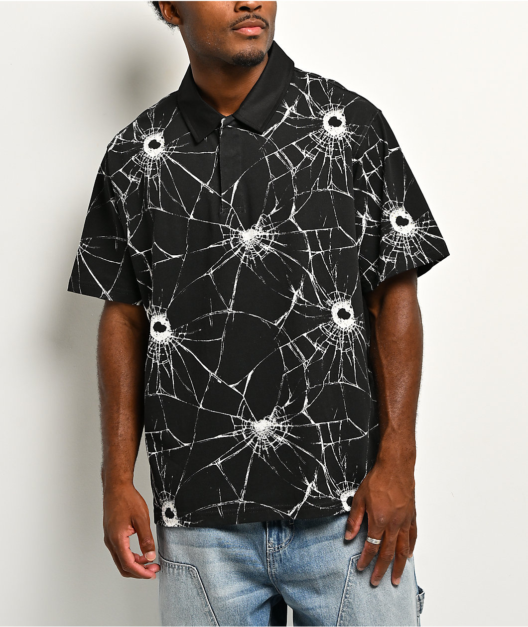 Lurking Class by Sketchy Tank Penalty Shot Black Polo Shirt