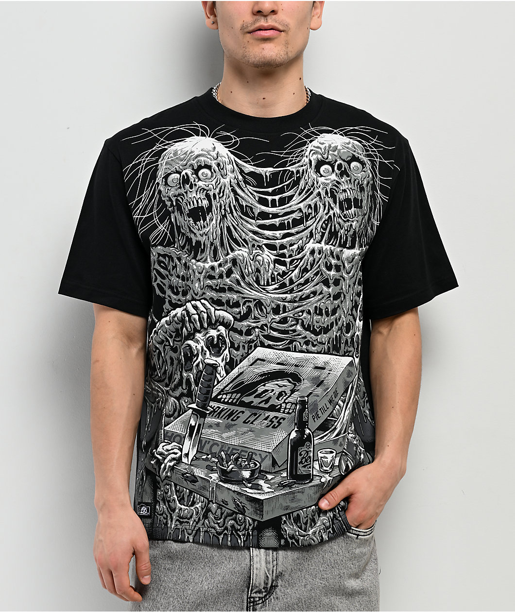 Lurking Class by Sketchy Tank Pie Till We Die Black T-Shirt