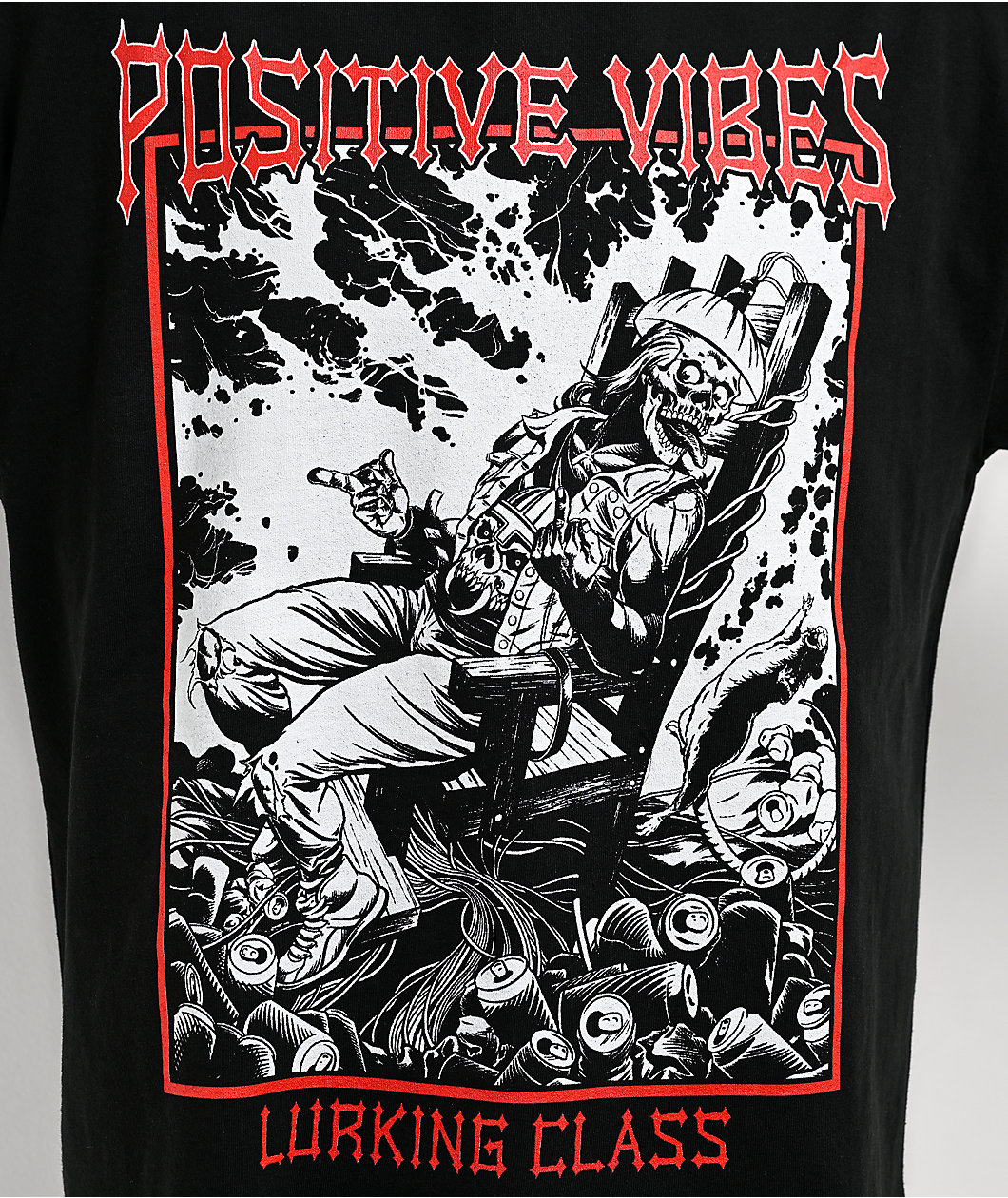 Lurking Class by Sketchy Tank Positive Vibes Black T-Shirt