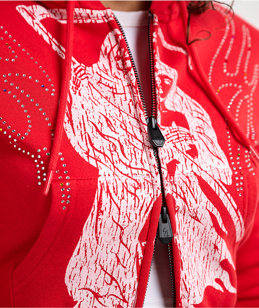 Lurking Class by Sketchy Tank Pray For Me Red Crop Zip Hoodie