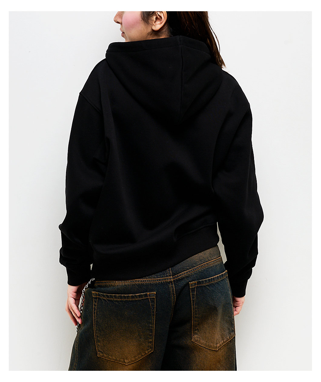 Lurking Class by Sketchy Tank Rock Of Ages Black Crop Zip Hoodie