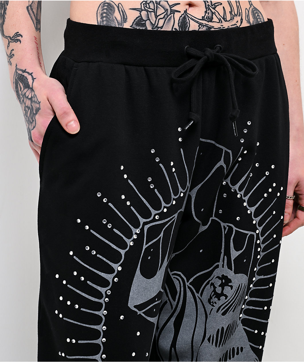 Lurking Class by Sketchy Tank Rock Of Ages Black Wide Leg Sweatpants