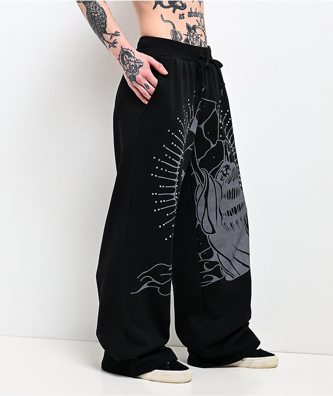 Lurking Class by Sketchy Tank Rock Of Ages Black Wide Leg Sweatpants