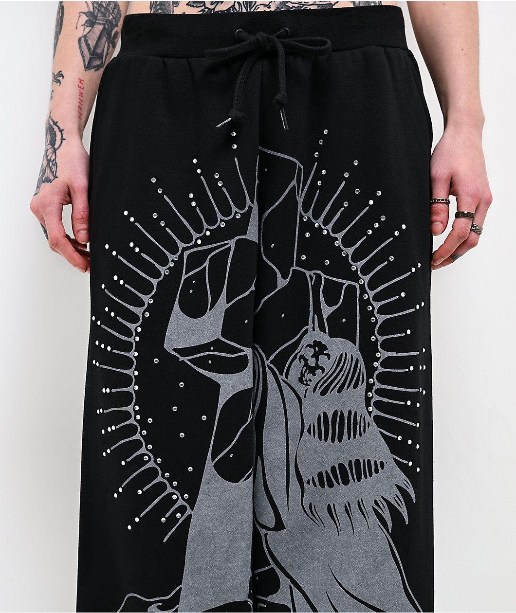 Lurking Class by Sketchy Tank Rock Of Ages Black Wide Leg Sweatpants