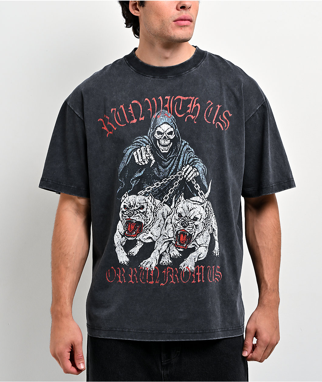 Lurking Class by Sketchy Tank Run With Us Black Wash T-Shirt