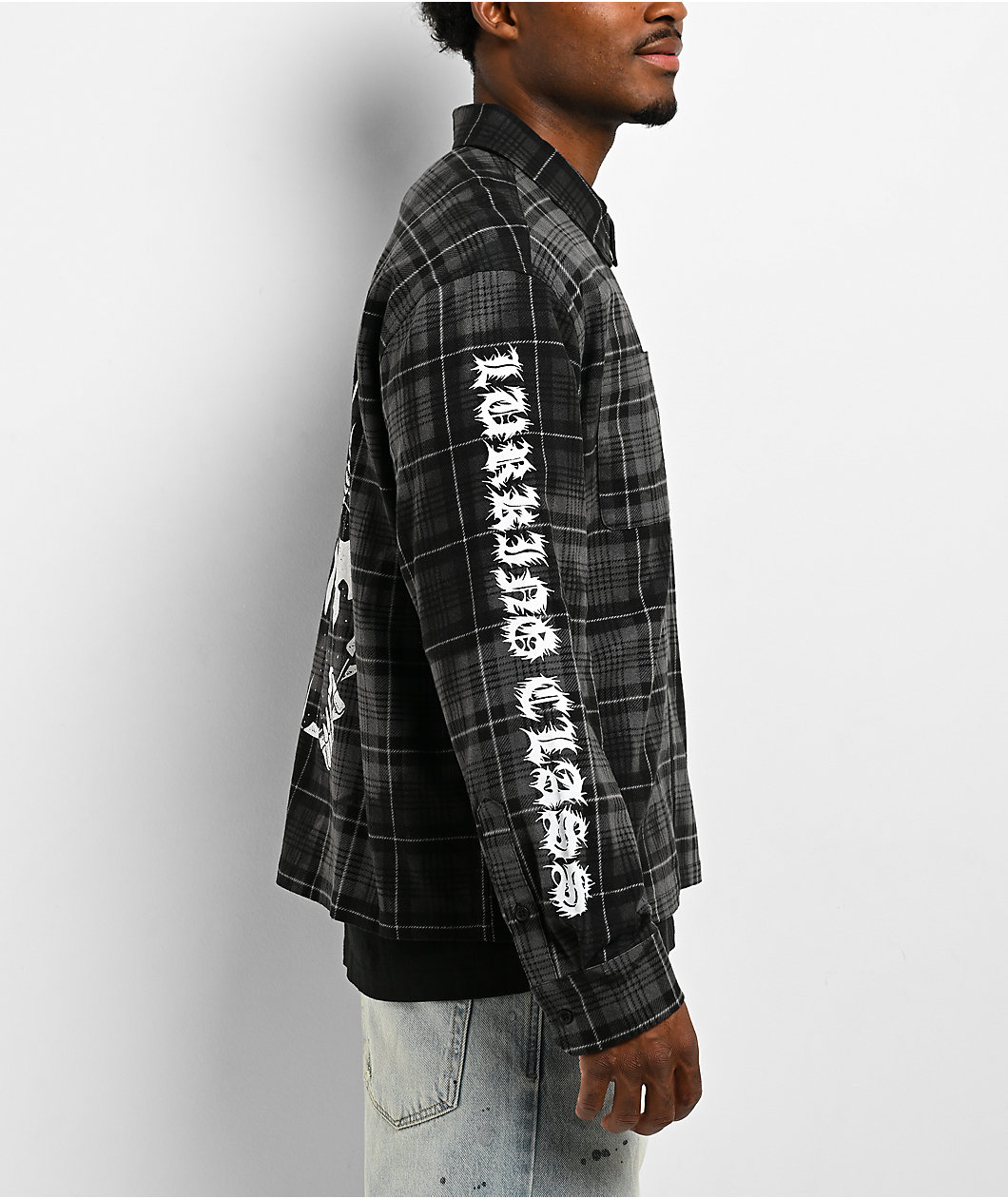 Lurking Class by Sketchy Tank Showcase Black & Grey Flannel Shirt