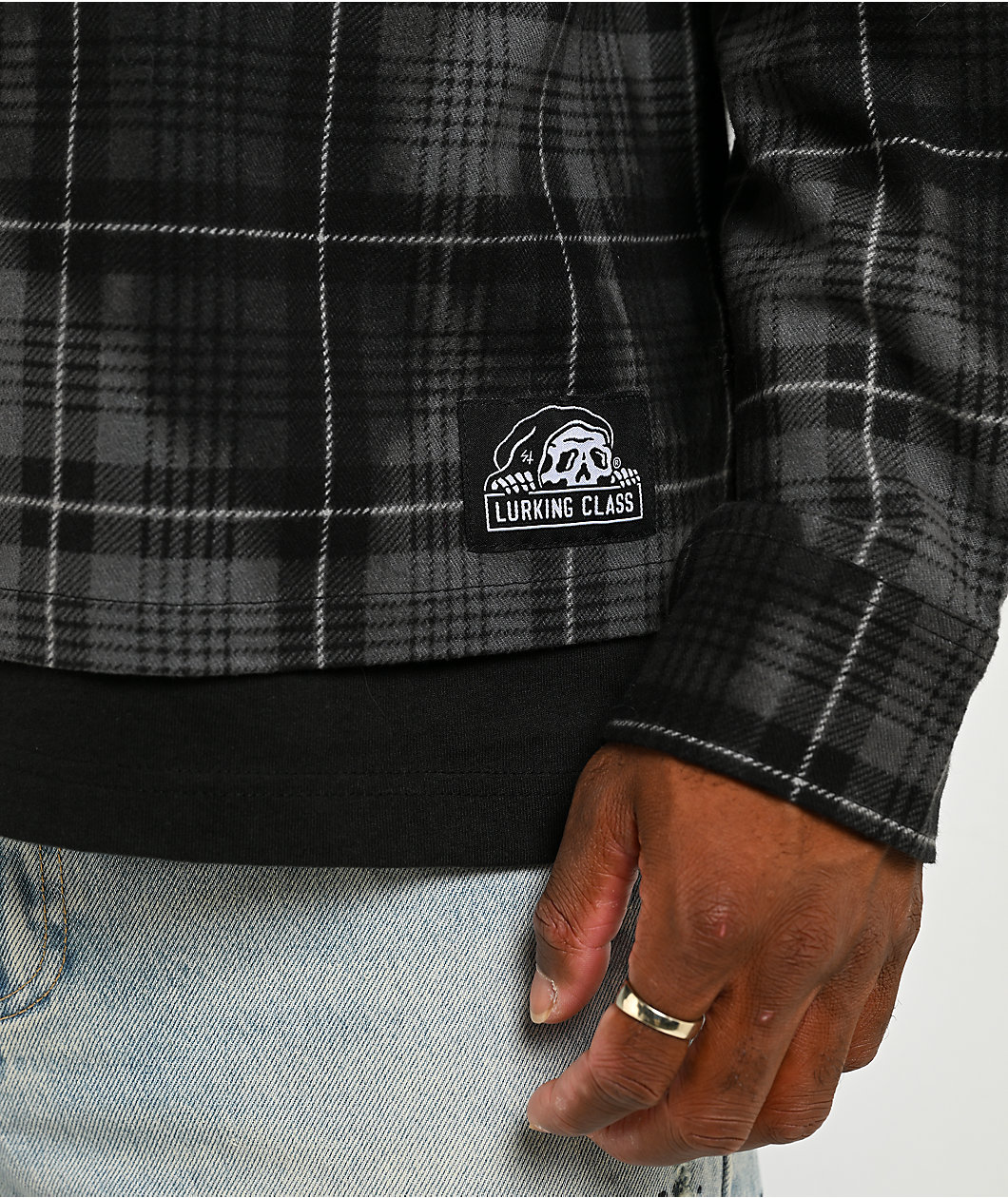 Lurking Class by Sketchy Tank Showcase Black & Grey Flannel Shirt