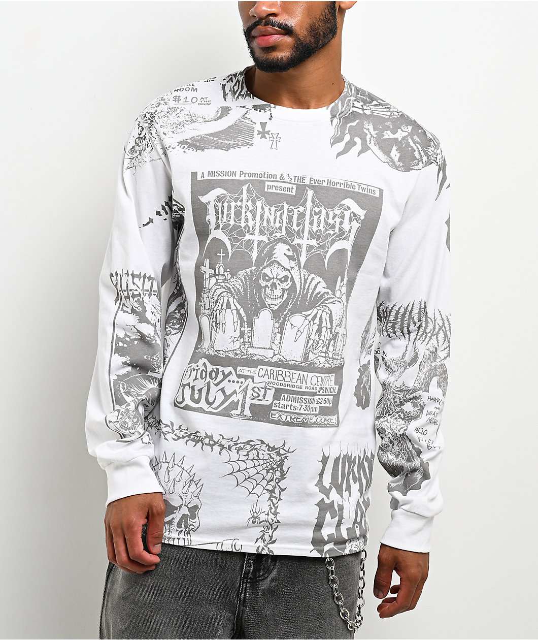 Lurking Class by Sketchy Tank Showcase White Long Sleeve T-Shirt