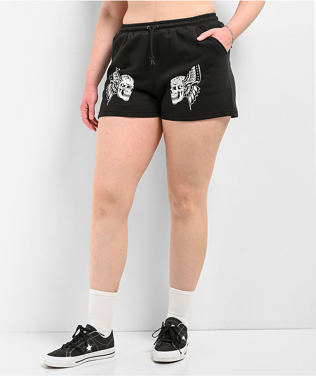 Lurking Class by Sketchy Tank Skull Fly Black Sweat Shorts