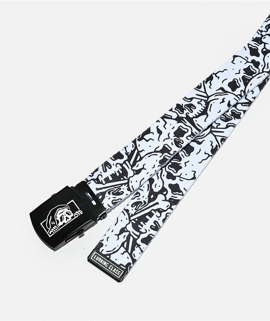 Lurking Class by Sketchy Tank Skull White Web Belt