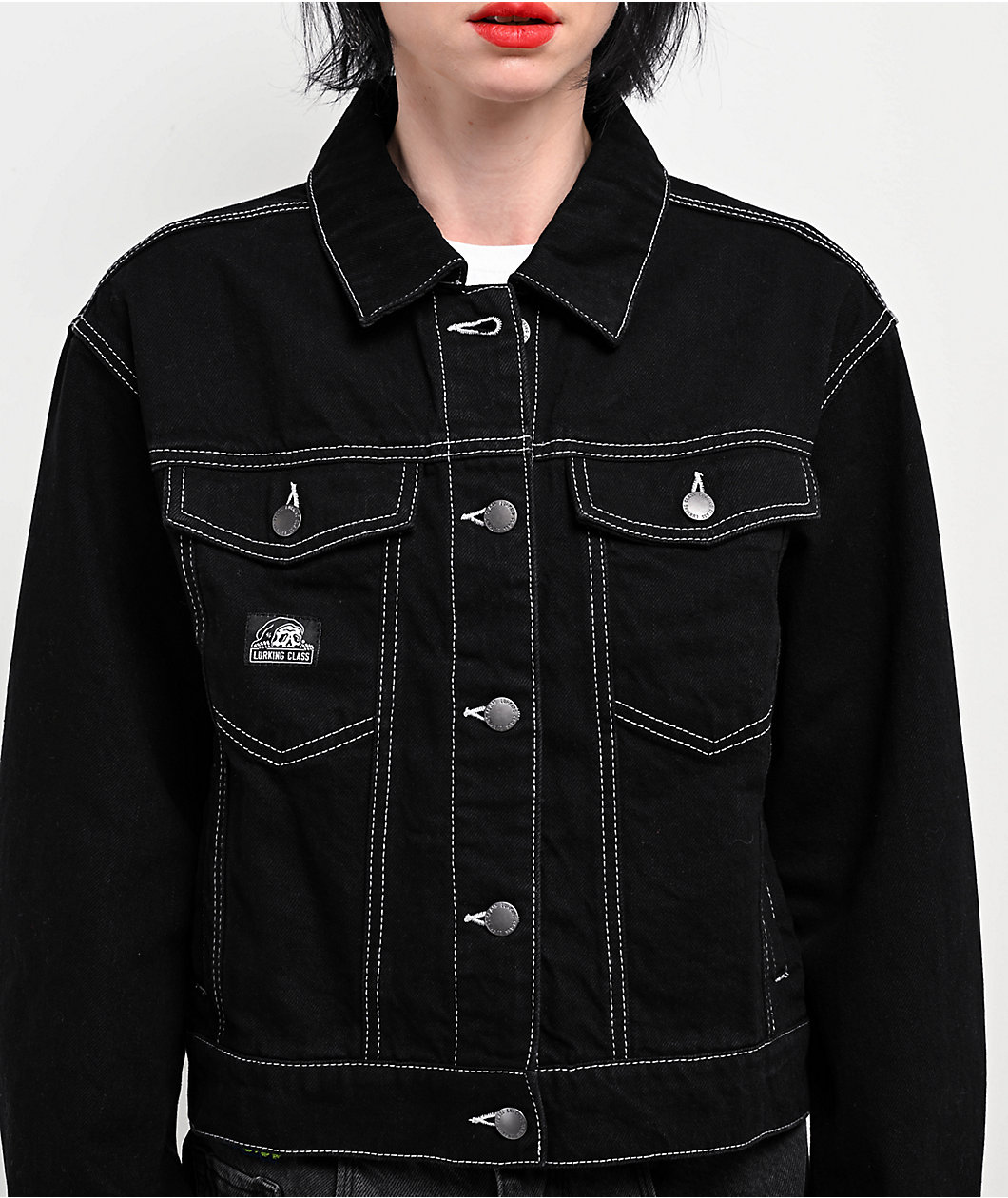 Lurking Class by Sketchy Tank Skullfly Black Denim Jacket