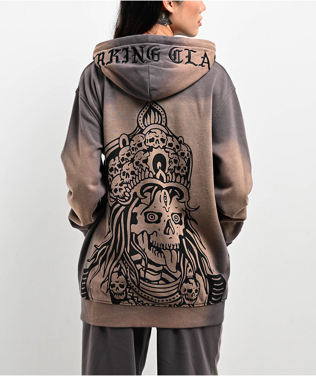 Lurking Class by Sketchy Tank Slither Grey Zip Hoodie