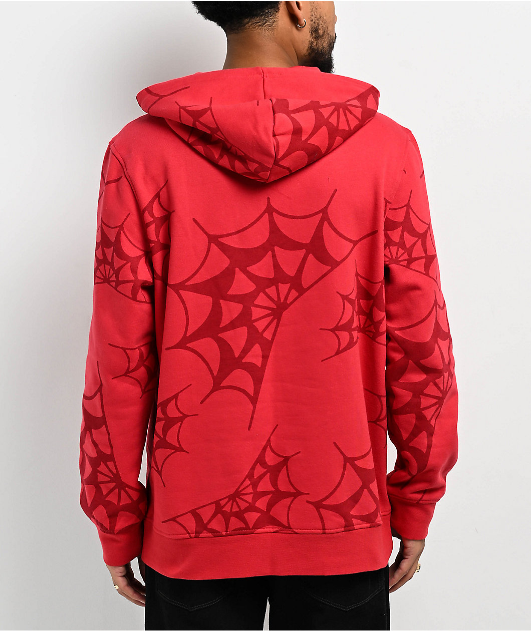 Lurking Class by Sketchy Tank Spider Webs Red Hoodie