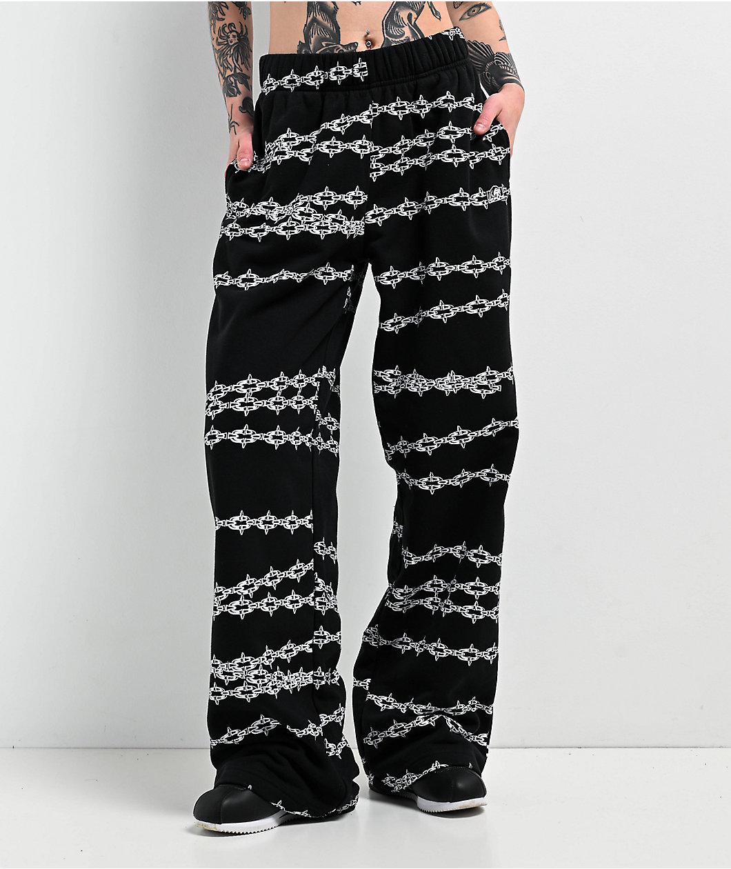 Lurking Class by Sketchy Tank Spiked Chain Black Sweatpants